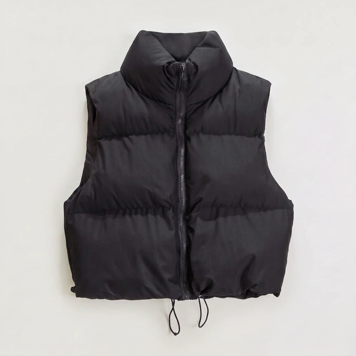 Gilet Corto con Collo Alto