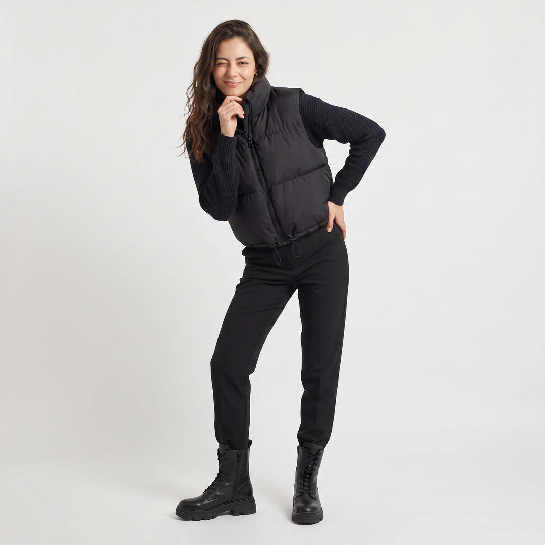 Gilet Corto con Collo Alto