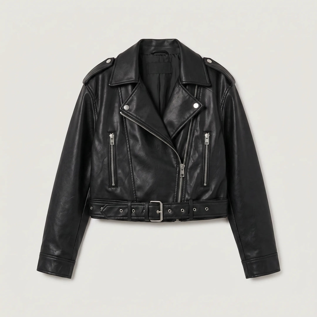 Giacca Stile Biker con Cintura