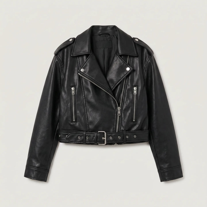 Giacca Stile Biker con Cintura