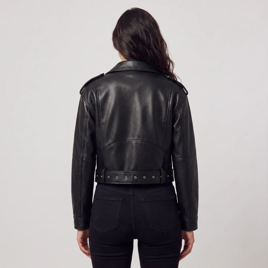 Giacca Stile Biker con Cintura