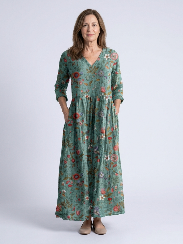 Vestito Maxi a Fantasia Floreale