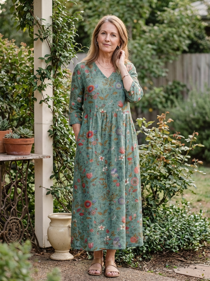 Vestito Maxi a Fantasia Floreale