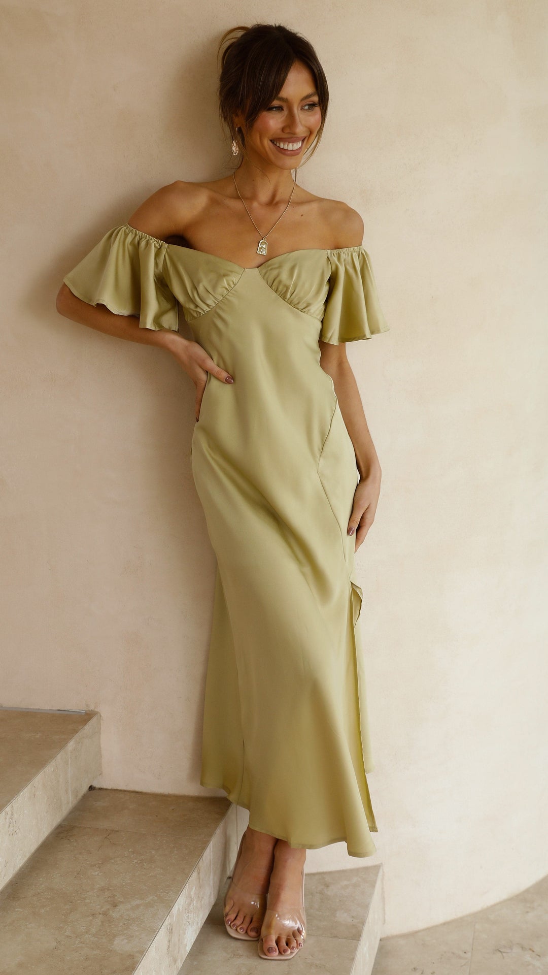 Abito Midi con Spalle Scoperte