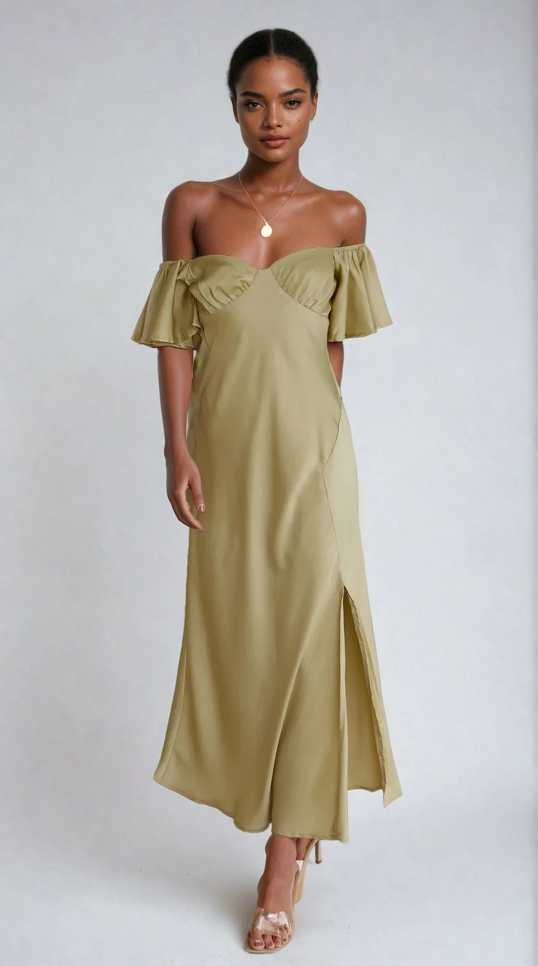 Abito Midi con Spalle Scoperte