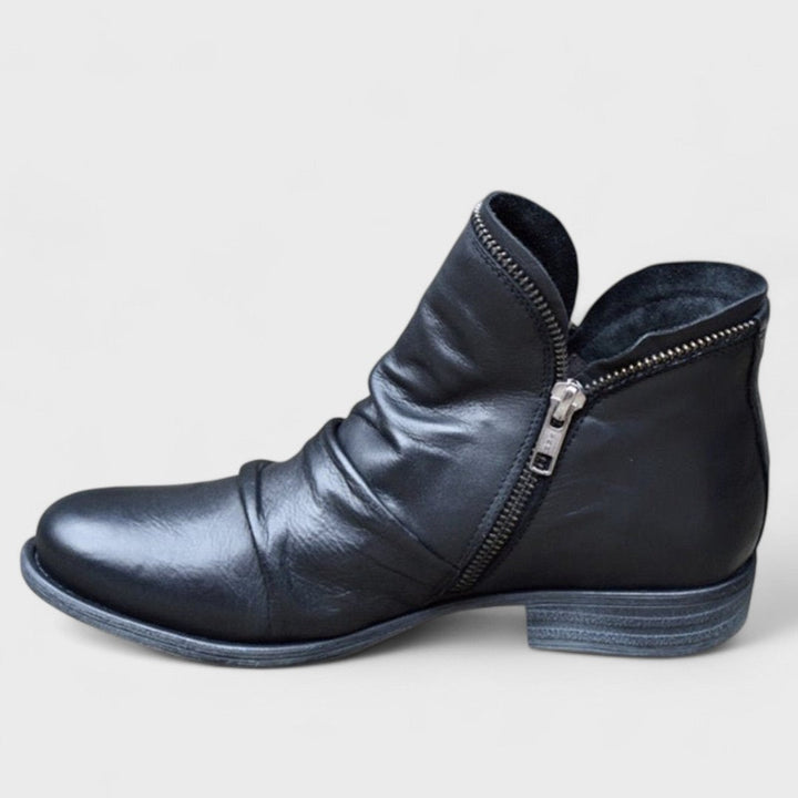 Stivaletti con Zip Diagonale