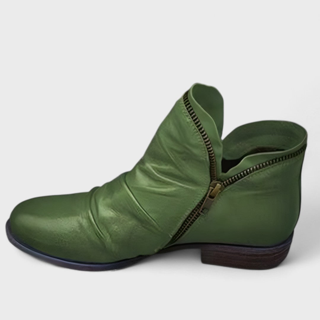 Stivaletti con Zip Diagonale