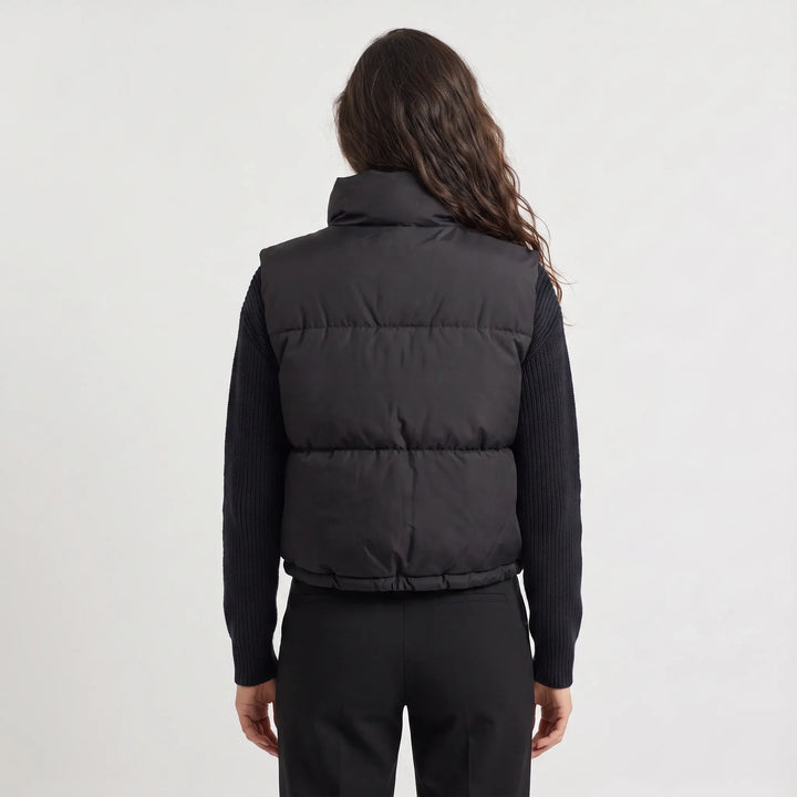 Gilet Corto con Collo Alto