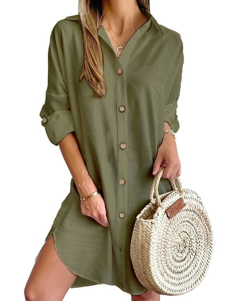 Abito Corto Stile Camicia