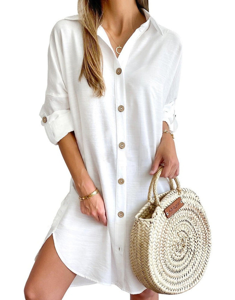 Abito Corto Stile Camicia