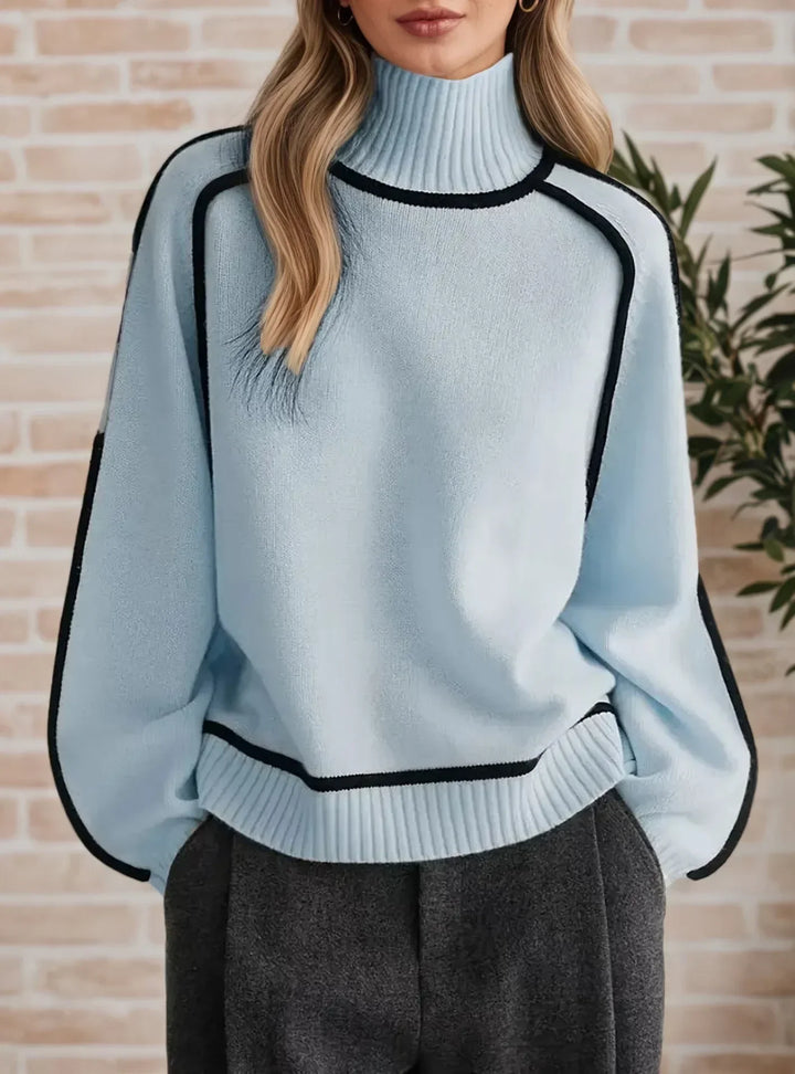 Maglione con Profili a Contrasto