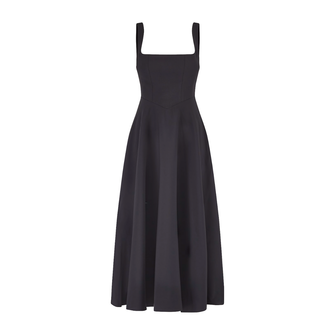 Abito Midi con Scollo Quadrato