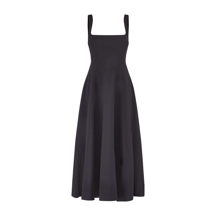Abito Midi con Scollo Quadrato