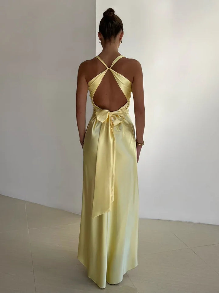Abito Lungo Elegante con Nodo