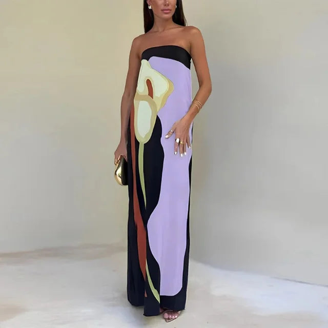 Abito Lungo con Maxi Fiore