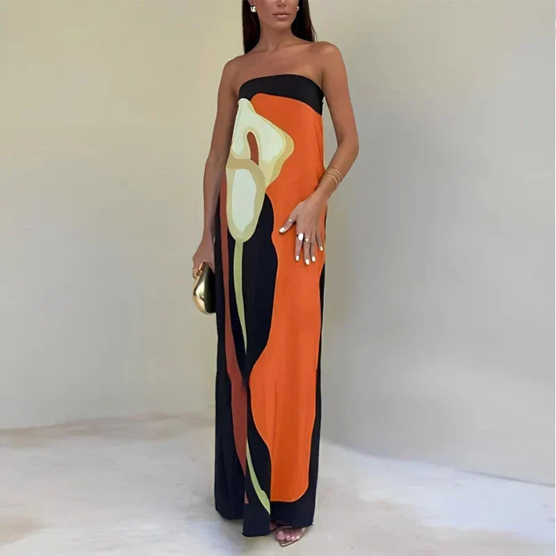 Abito Lungo con Maxi Fiore