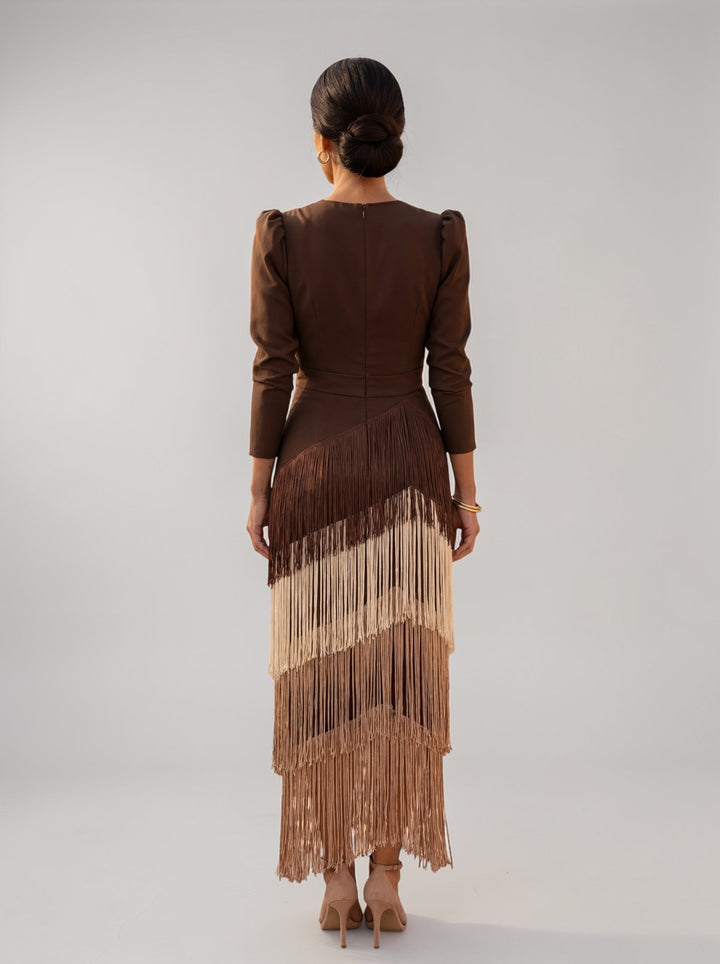 Abito Midi con Frange