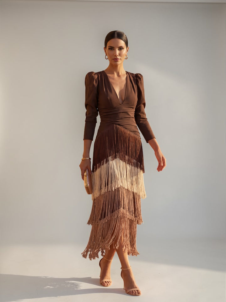 Abito Midi con Frange
