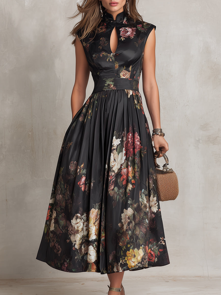 Vestito Midi Floreale a Goccia
