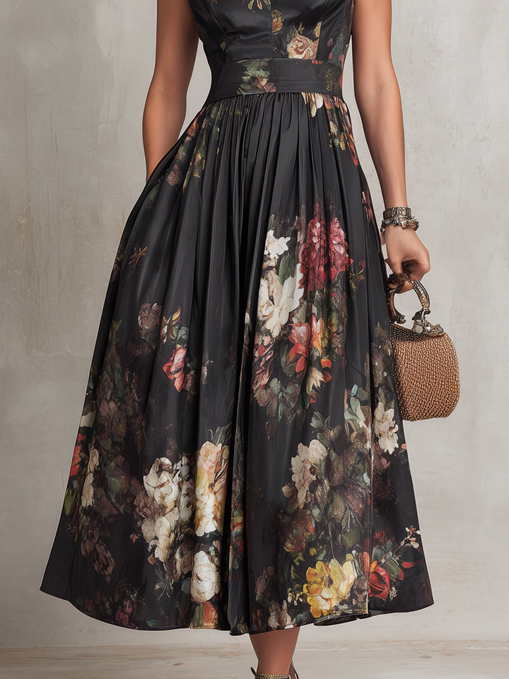 Vestito Midi Floreale a Goccia