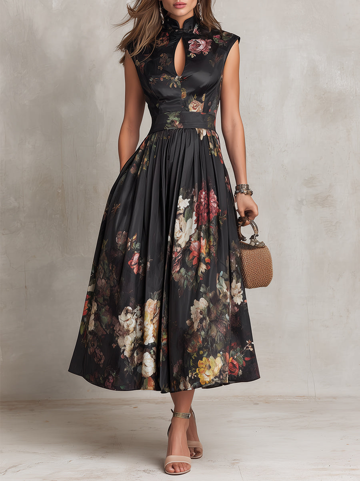 Vestito Midi Floreale a Goccia