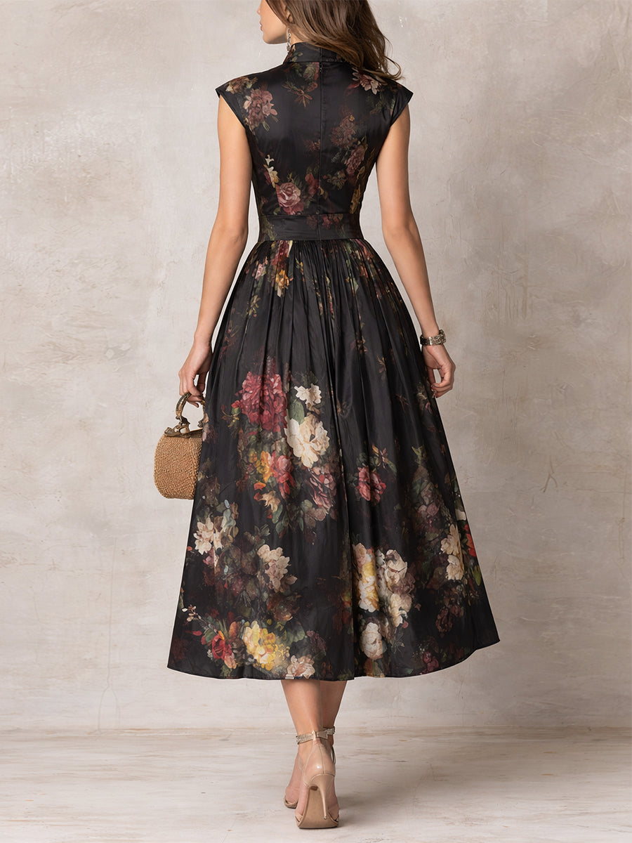 Vestito Midi Floreale a Goccia