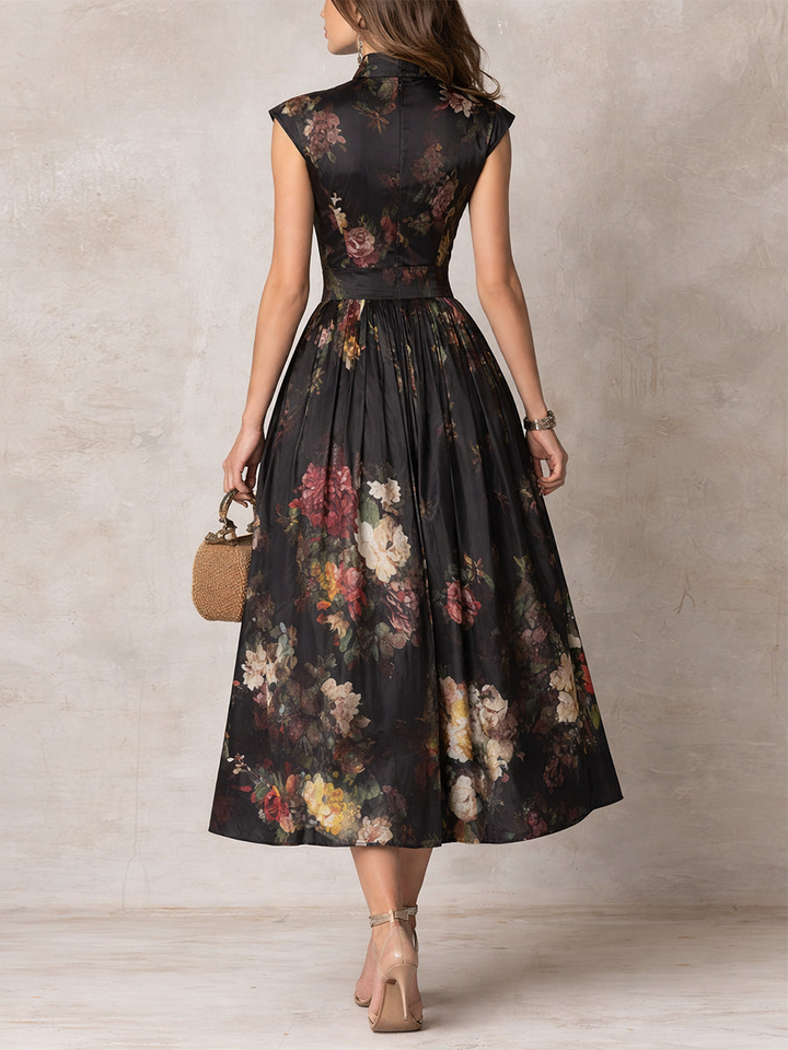 Vestito Midi Floreale a Goccia