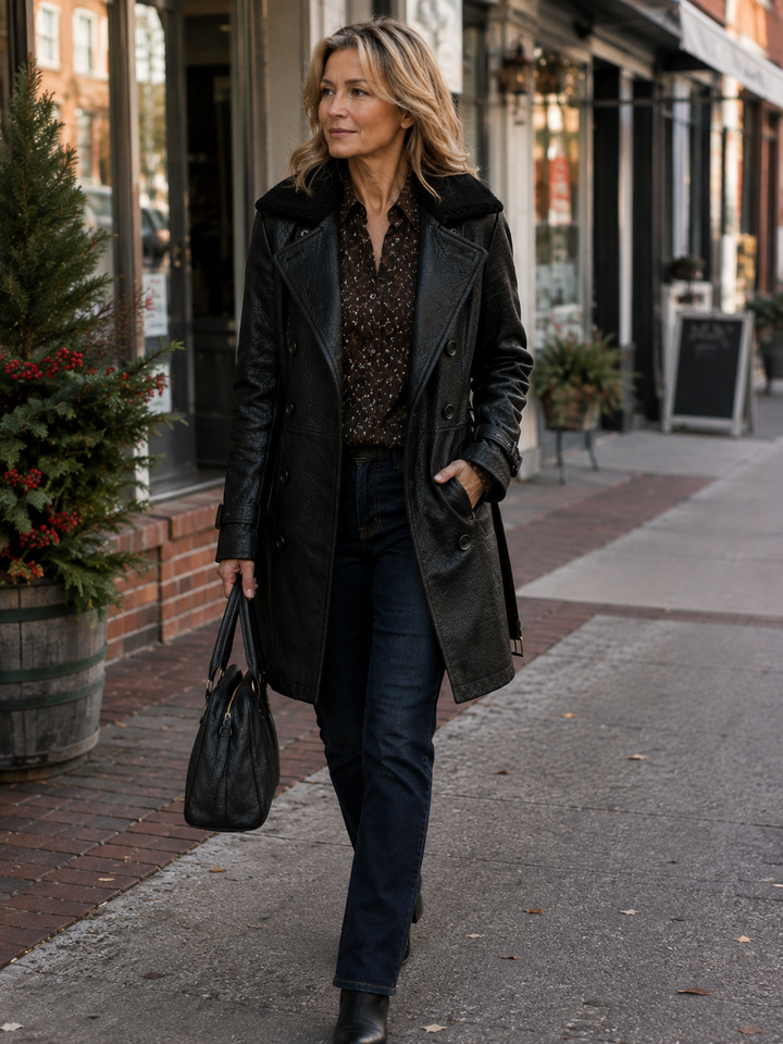 Cappotto Stile Trench Nero