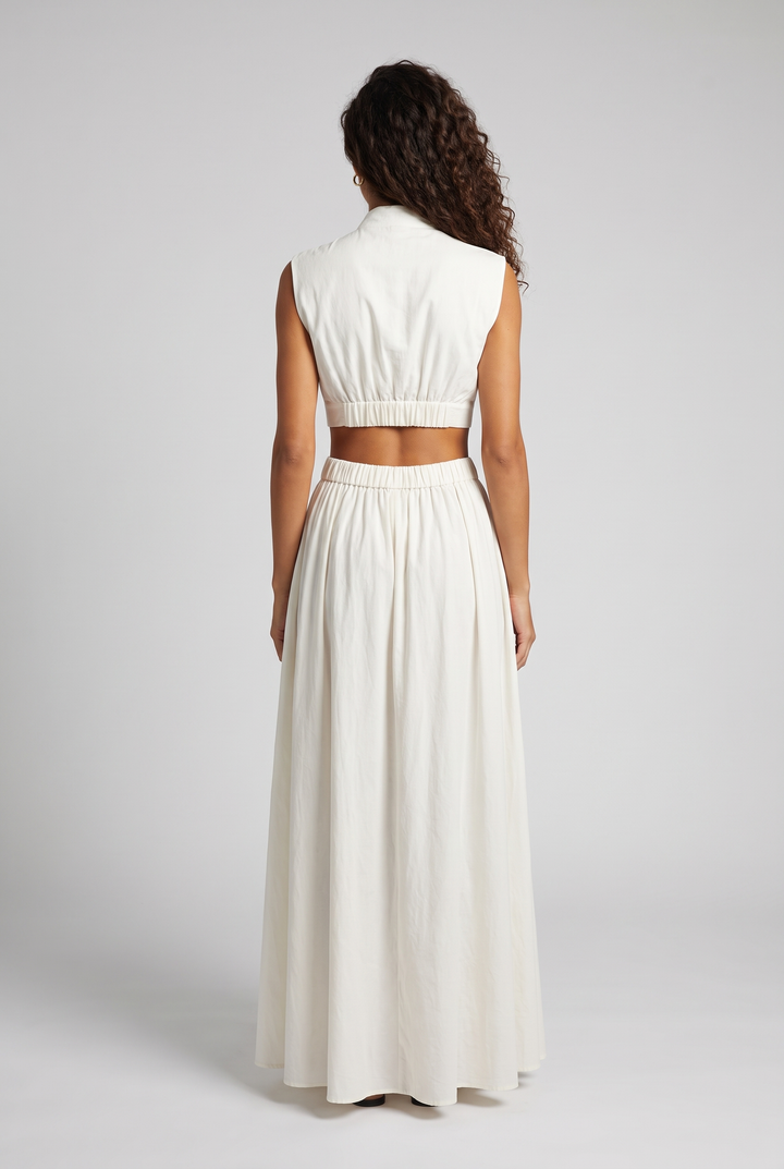Abito Maxi con Collo Alto