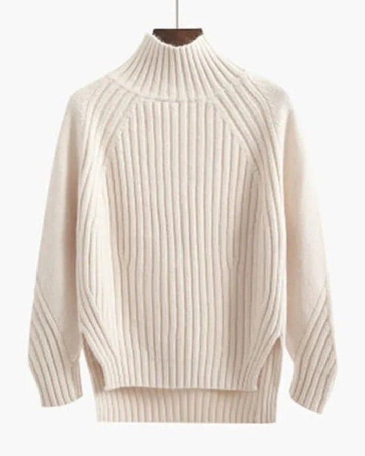 Maglione a Costine con Collo Alto