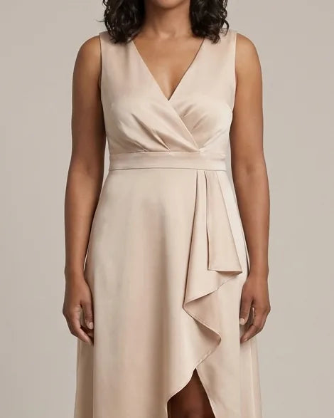 Abito Midi Drappeggiato Beige