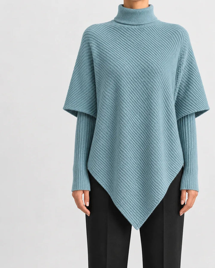 Maglione a Collo Alto Asimmetrico