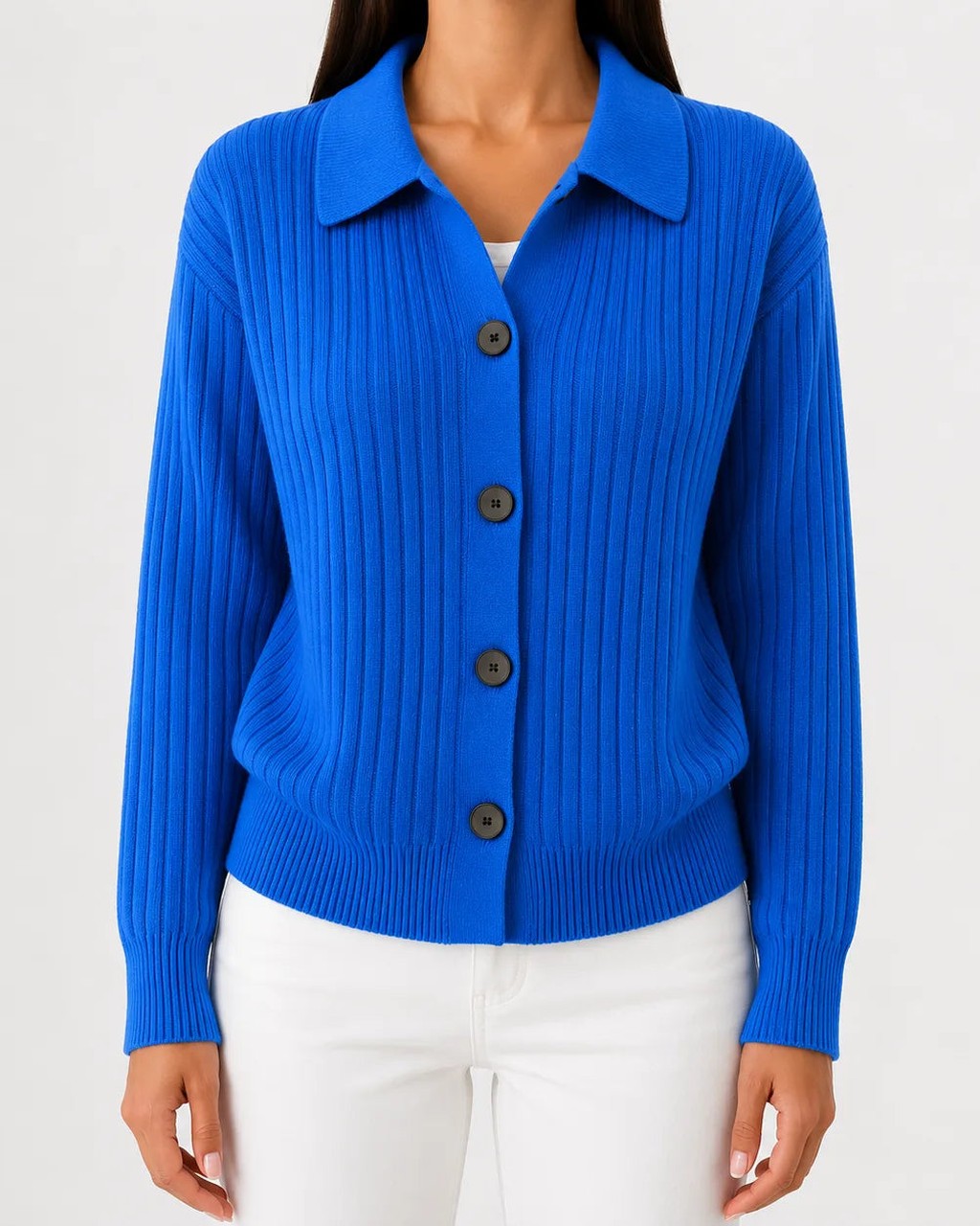 Cardigan a Coste con Colletto