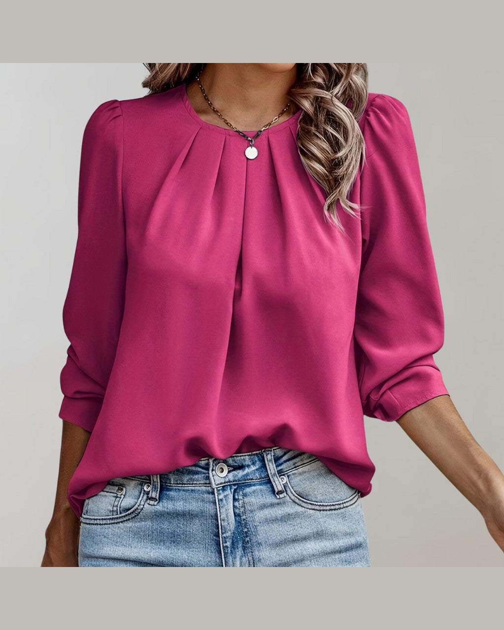 Blusa Elegante con Piega Centrale