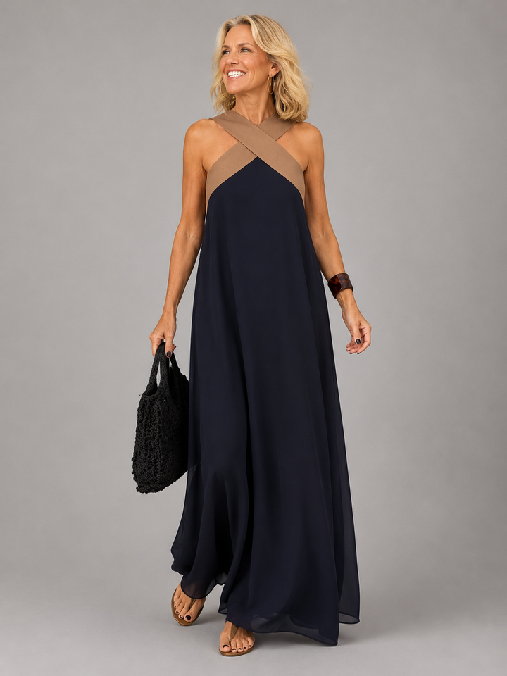Abito Maxi con Scollo Incrociato