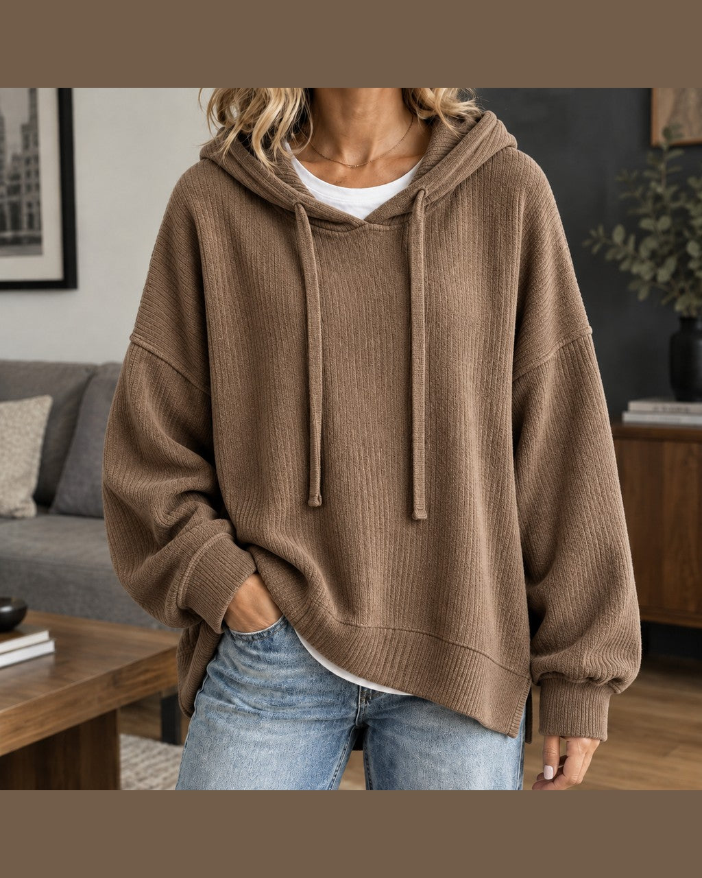 Felpa Oversize con Cappuccio