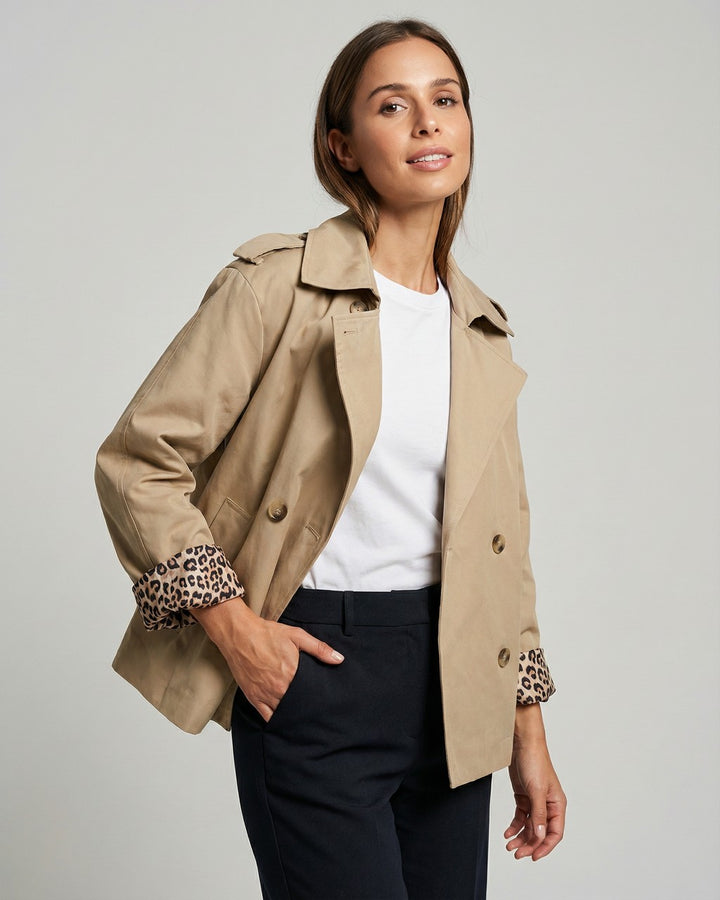 Trench Corto con Interno Animalier