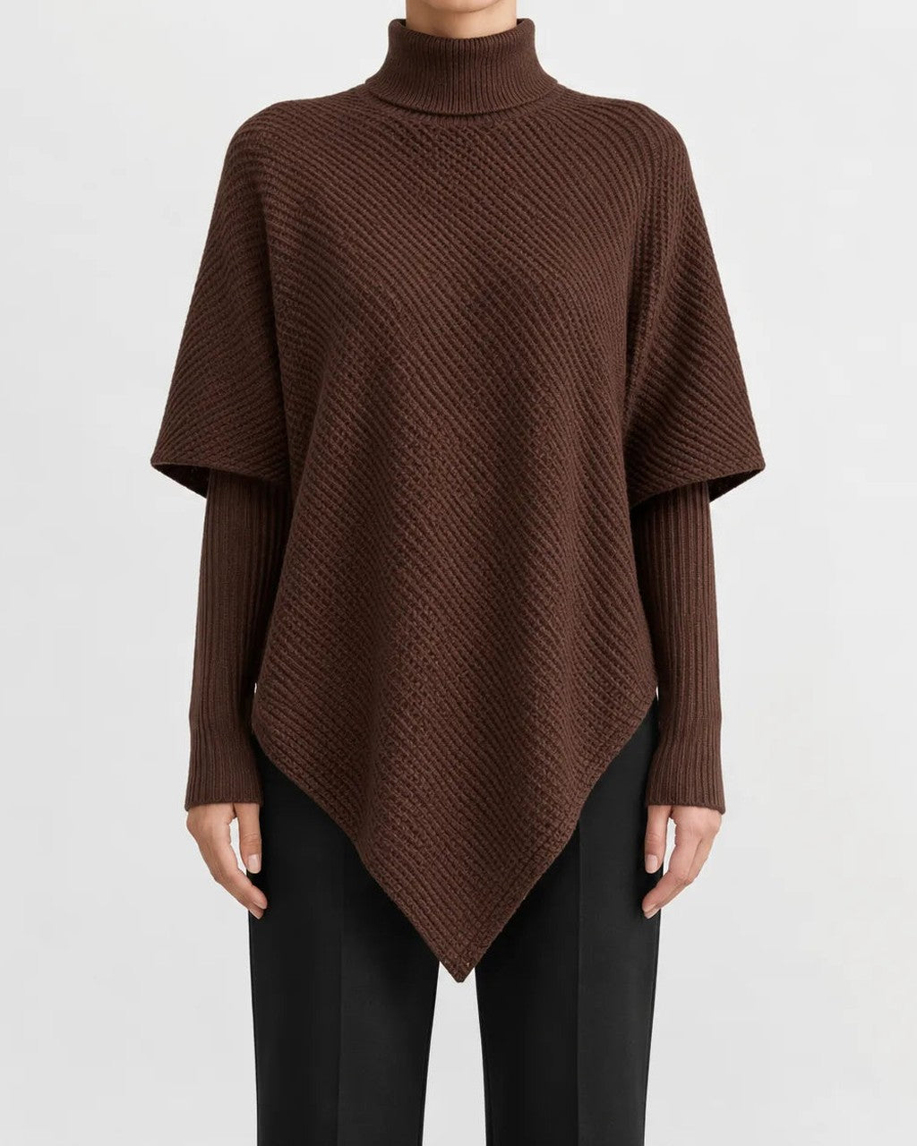 Maglione a Collo Alto Asimmetrico