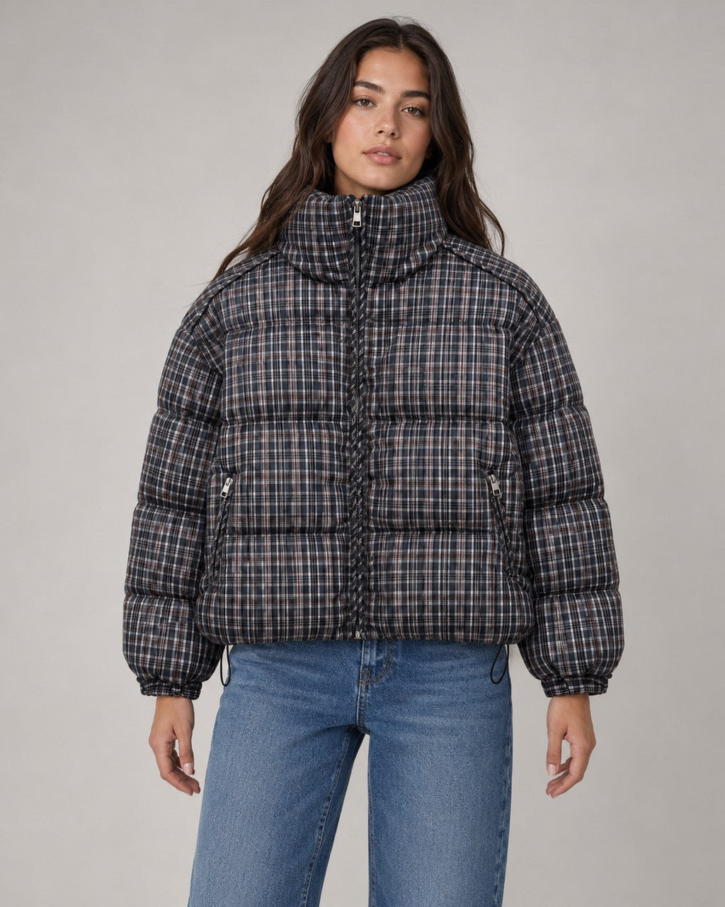 Cappotto Corto a Quadri