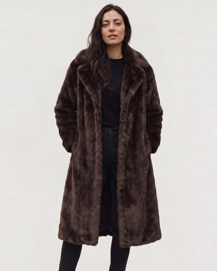Cappotto Avvolgente Marrone Scuro