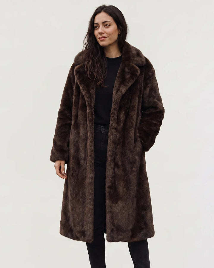 Cappotto Avvolgente Marrone Scuro