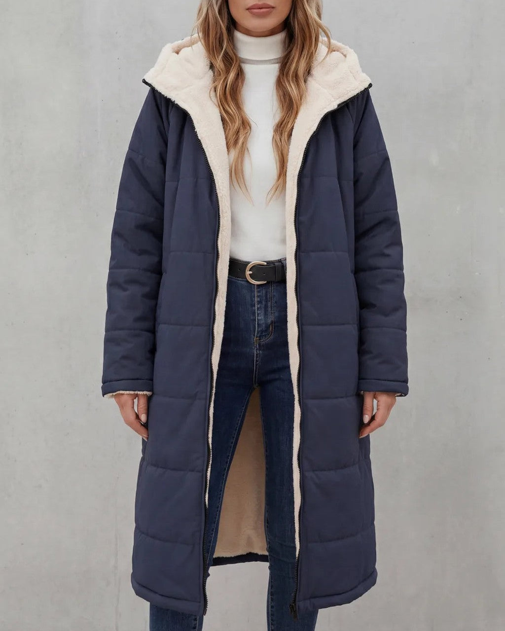 Cappotto con Morbido Interno a Contrasto