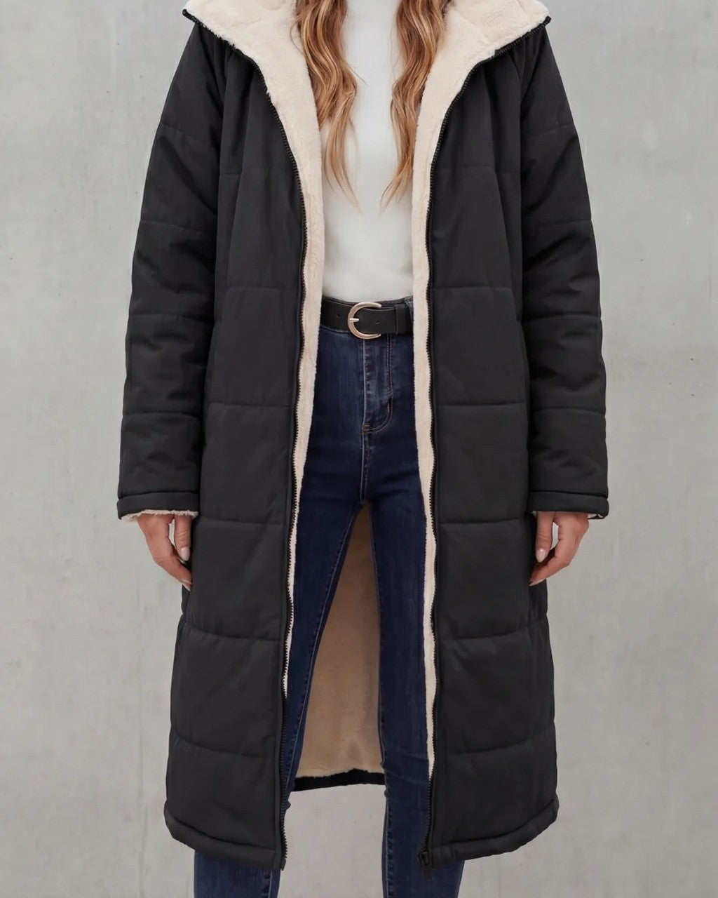 Cappotto con Morbido Interno a Contrasto