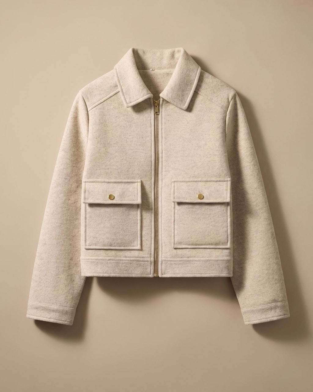 Cappotto Corto con Bottoni Asimmetrici