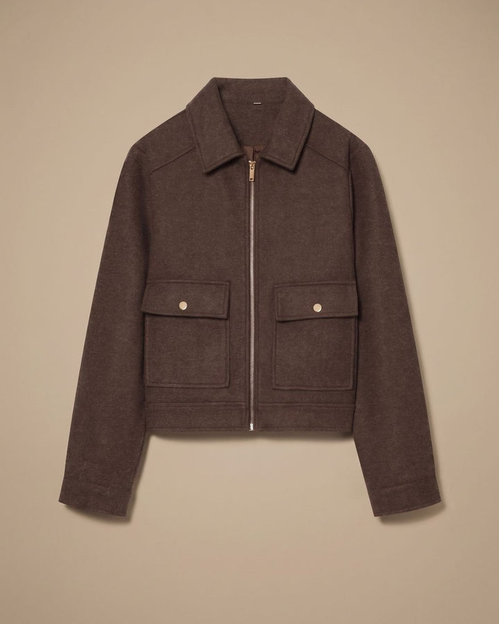 Cappotto Corto con Bottoni Asimmetrici