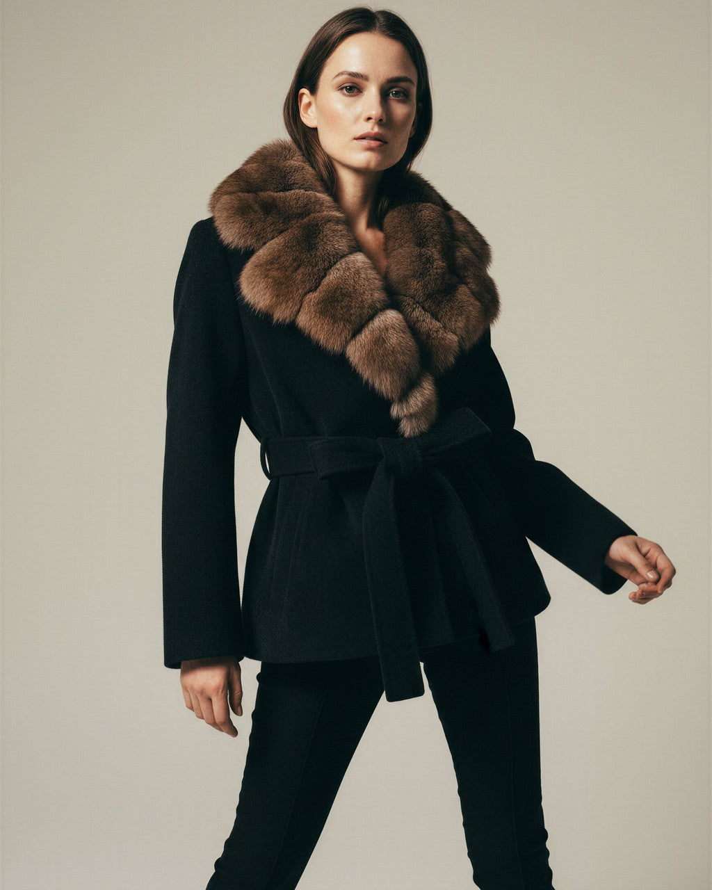Cappotto Corto con Maxi Collo
