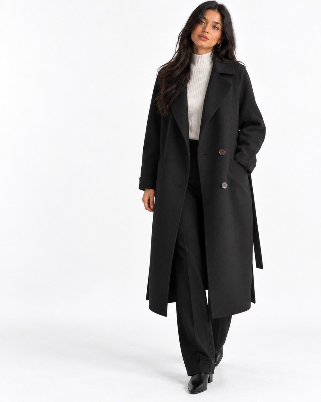 Cappotto Lungo con Ampi Revers