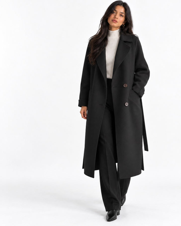 Cappotto Lungo con Ampi Revers