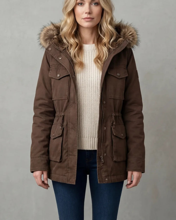 Cappotto Marrone con Cappuccio