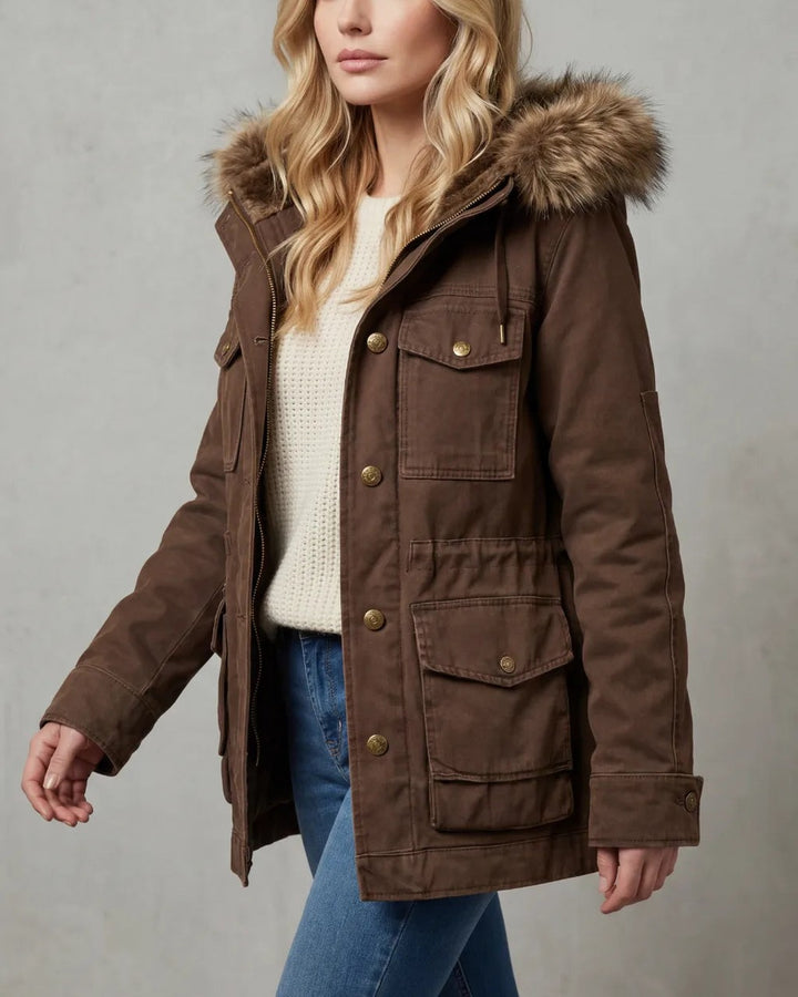 Cappotto Marrone con Cappuccio